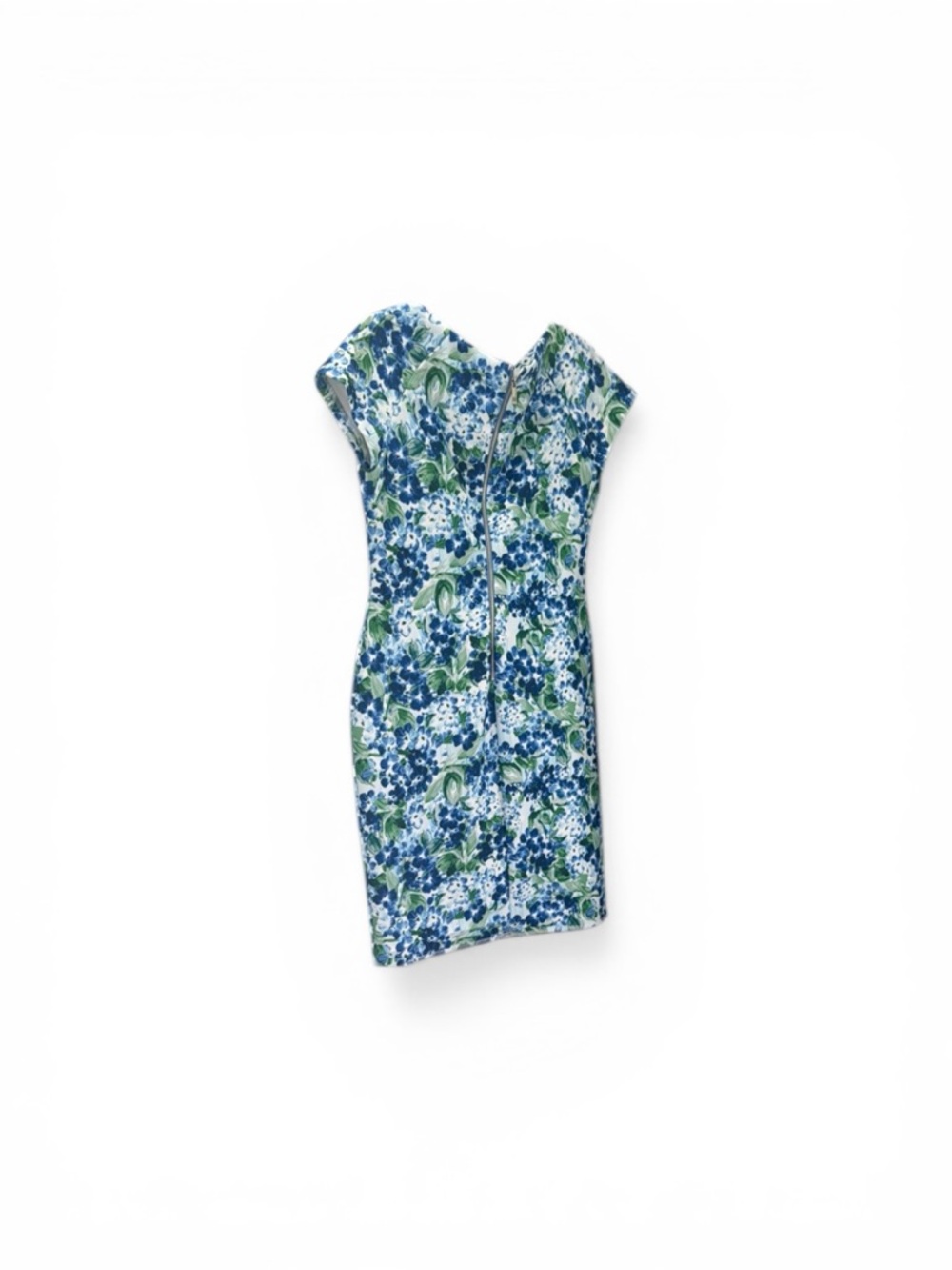 Tommy Hilfiger Blue Floral Sheath Dress Size 14 Midi Work Wedding Guest Stretch - Picture 5 of 8